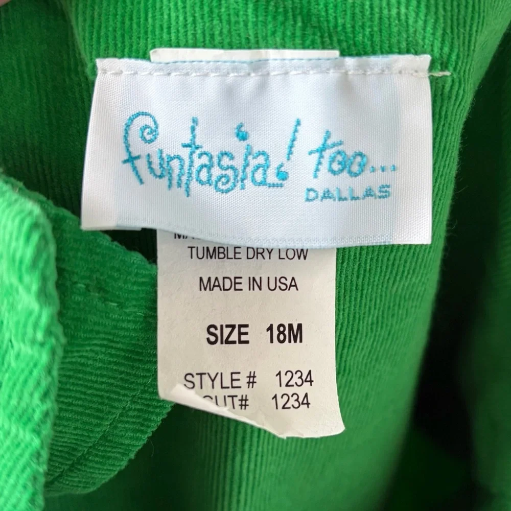 •Funtasia Too!• Corduroy Appliqué Longall Romper - Size 18 Months - Picture 2 of 7